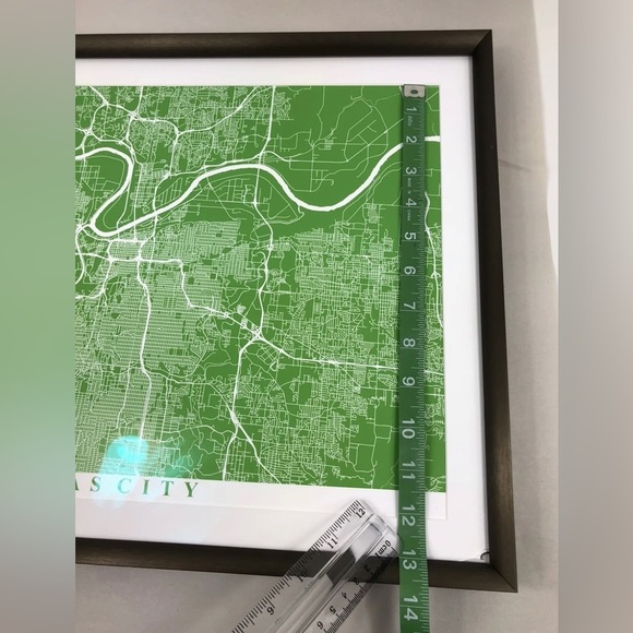 KANSAS CITY , City Map Framed Wall Art Print, Great Home Decor 14.5”x20” - Picture 8 of 11